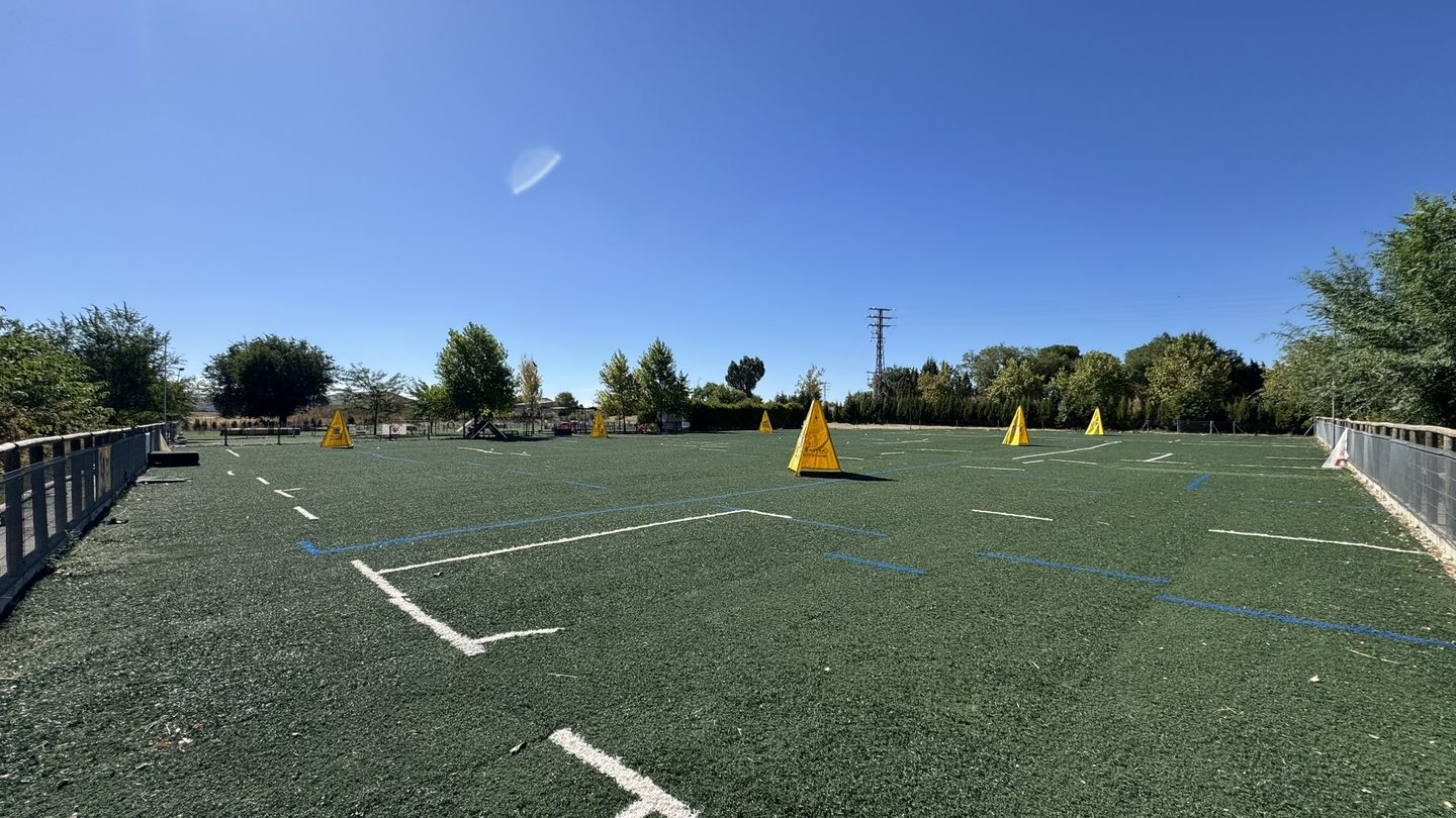 Pista principal de césped de Dogquijote con los revires de IGP montados